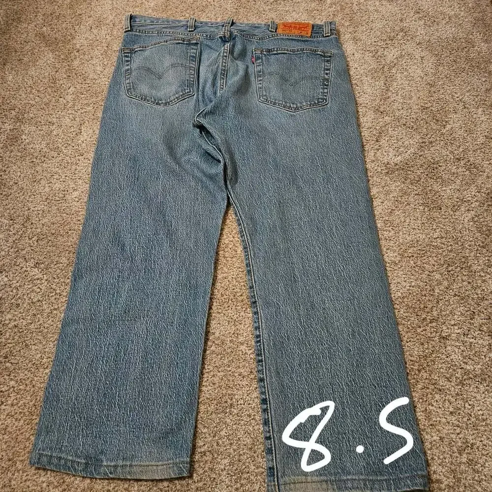 Levi's 501 '93 Straight Jeans Salt and Pepper Size W38 L32 Blue Wash Denim